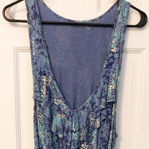 Caslon XL Blue and White Floral Sleeveless Dress
